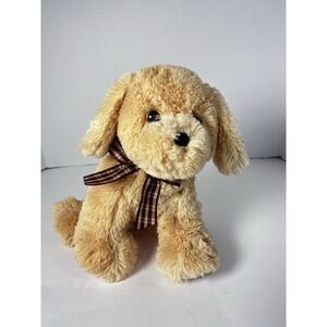Ty Classic Dog Golden Retriever Goldwyn 12" Plush Stuffed Animal 2009 Plaid Bow